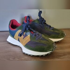 New Balance 327 Mesh Sneakers Shoe Green Navy Men 5.5 /Women 7